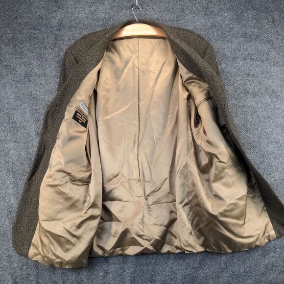 Joseph & Feiss International Mens 43 Soft Jacket Brown Shoulder Pads 3-Button - Picture 5 of 13